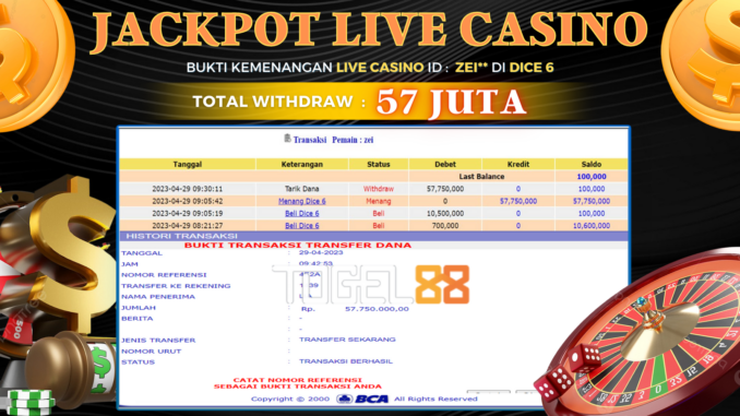 Bukti jackpot Togel88 #135