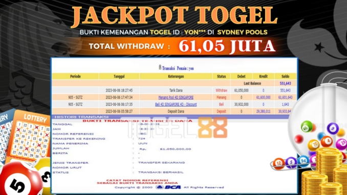 Bukti jackpot Togel88 #232