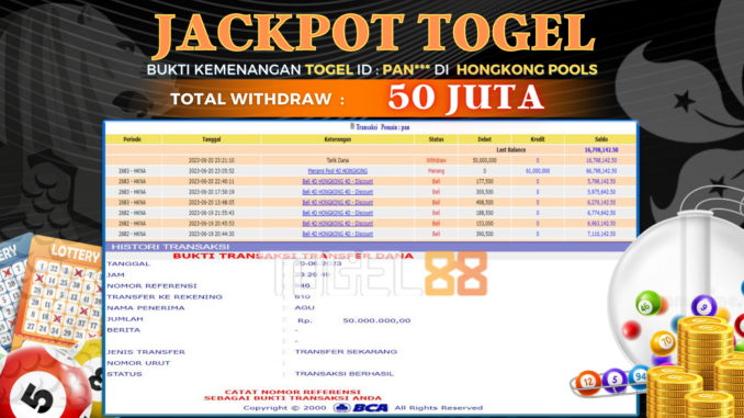 Bukti jackpot Togel88 #262