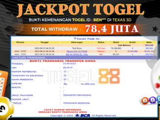 Bukti jackpot Togel88 #459